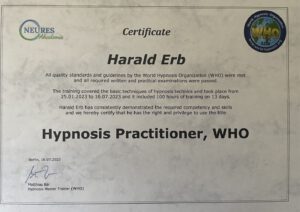 Großansicht des Zertifikats der Hypnose-Ausbildung â€“ Heilpraktiker in Berlin mit fundierter Weiterbildung in Hypnosetherapie zur Unterstützung von Heilung und Stressbewältigung
