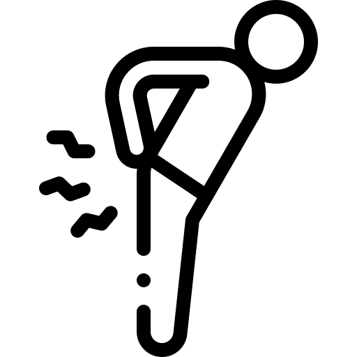 Symbol unterer Rücken mit akutem Schmerz