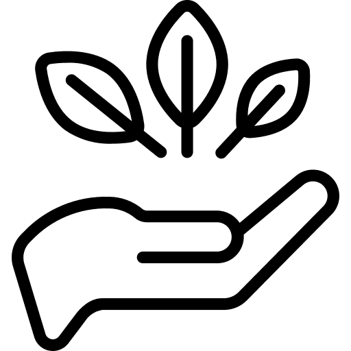 Icon: Hand mit Pflanzen – Heilpraktikerausbildung in Medizin und Naturheilkunde
