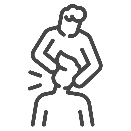 Icon: Patient mit Beschwerden am Rumpf – Ausbildung und Arbeit als Heilpraktiker mit Schwerpunkt Osteopathie